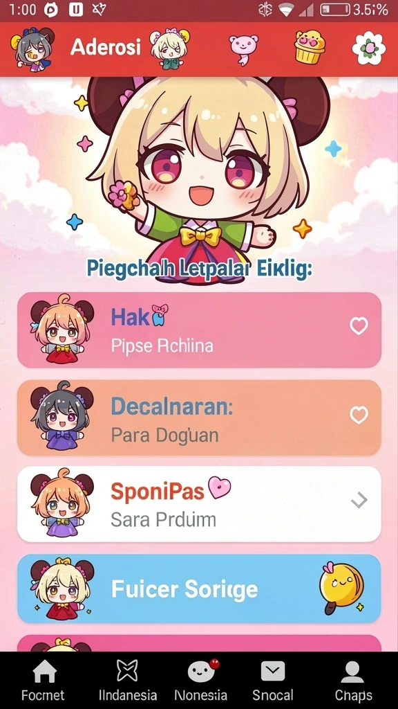 Karakter-karakter lucu yang menambah keseruan permainan.