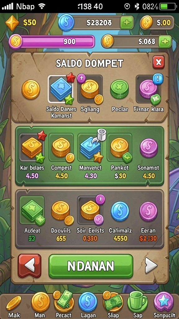 Sistem reward yang memotivasi pemain untuk terus bermain.