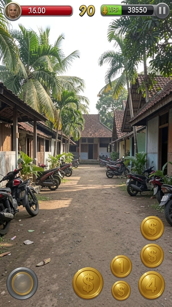 Tangkapan layar menunjukkan dunia fantastis yang berwarna-warni.